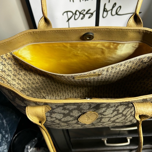 Yves Saint Laurent Grey and Yellow Women's Bag - Picture 5 of 6